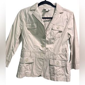 Loft women’s jacket khaki color military cargo style size‎ small